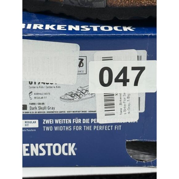Birkenstock Canberra Kids Birko Flor Sandals Dark Gray Skull Size US5 EU36 - Picture 4 of 9